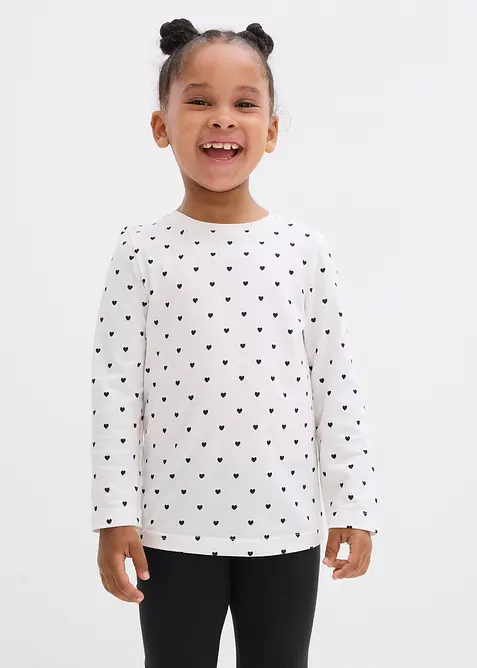 Langermet topp i ren økologisk bomull (3-pack), bonprix