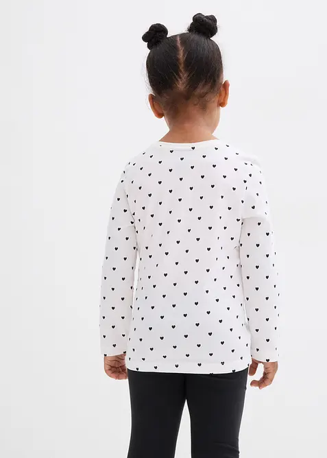 Langermet topp i ren økologisk bomull (3-pack), bonprix