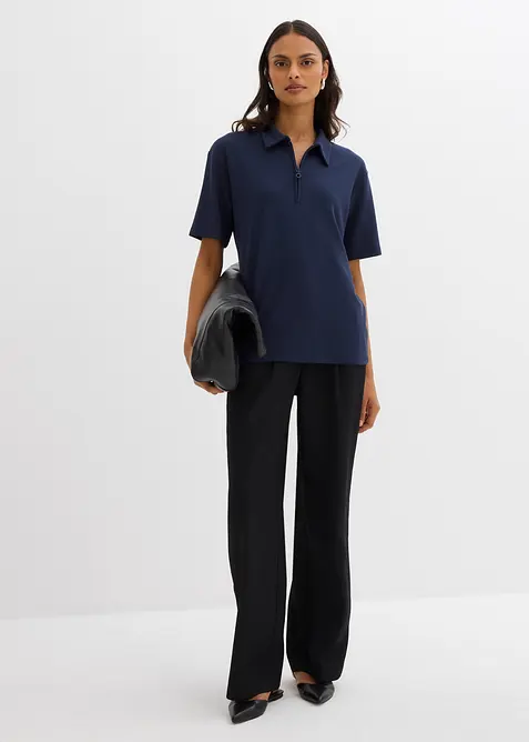 Poloskjorte i viskosemiks, bonprix