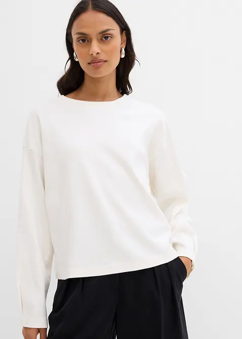 Langermet topp i 100% bomull, bonprix