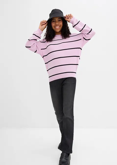 Finstrikket genser i viskosemiks, bonprix