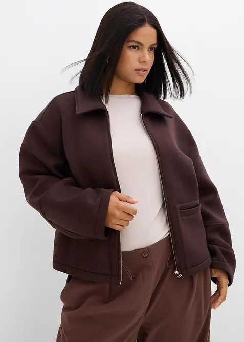 Kort jakke i scuba-materiale, bonprix