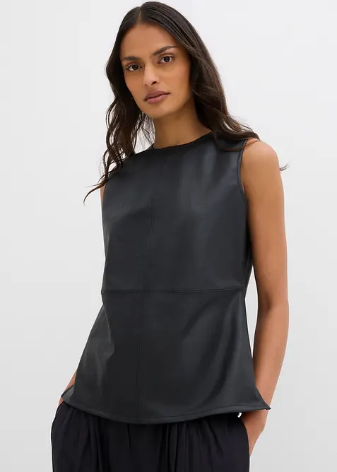 Topp i imitert skinn, bonprix