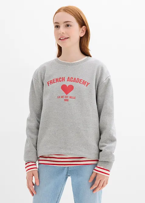 Sweatshirt av myk miks med økologisk bomull, bonprix