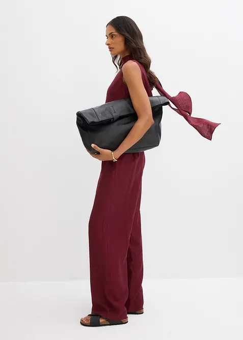 Dra på-bukse i viskosemiks med struktur, bonprix