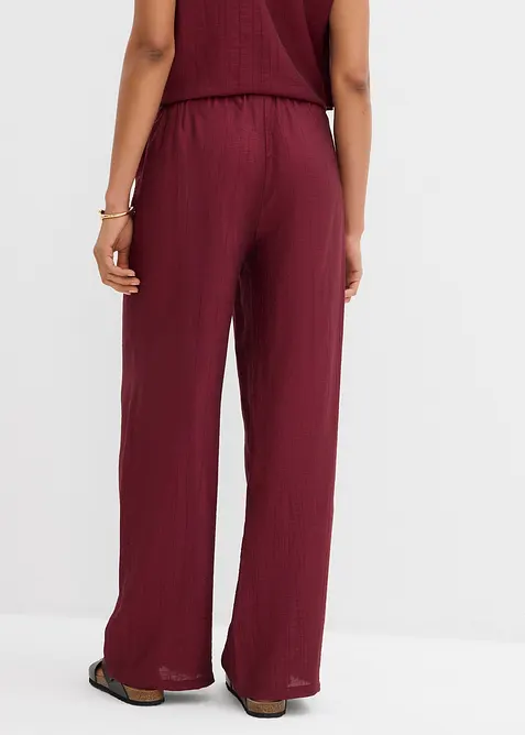 Dra på-bukse i viskosemiks med struktur, bonprix