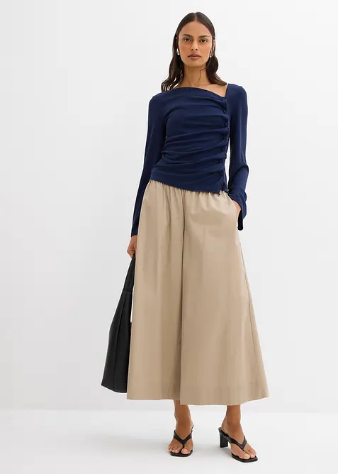 Langermet topp i ribbemateriale, bonprix