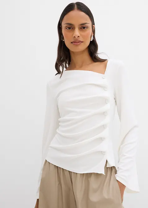 Langermet topp i ribbemateriale, bonprix