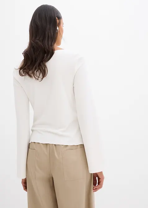 Langermet topp i ribbemateriale, bonprix