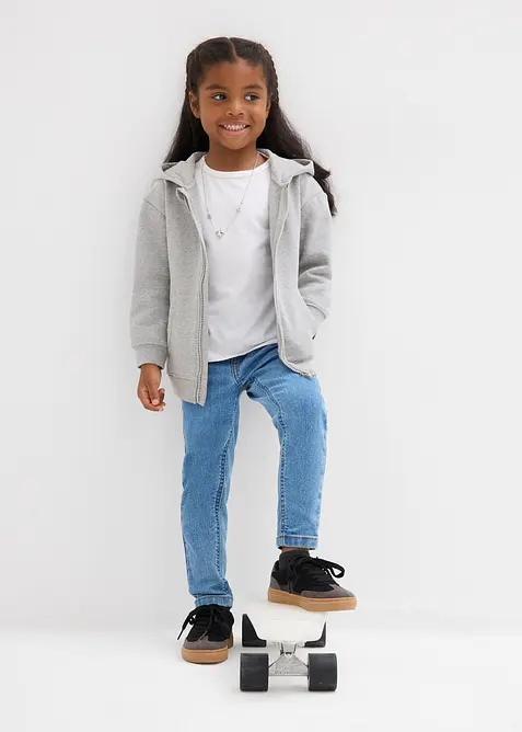 Sweatjakke med hette av myk økologisk bomullsmiks, bonprix