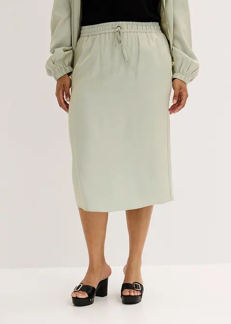 Midiskjørt i glinsende sateng, bonprix