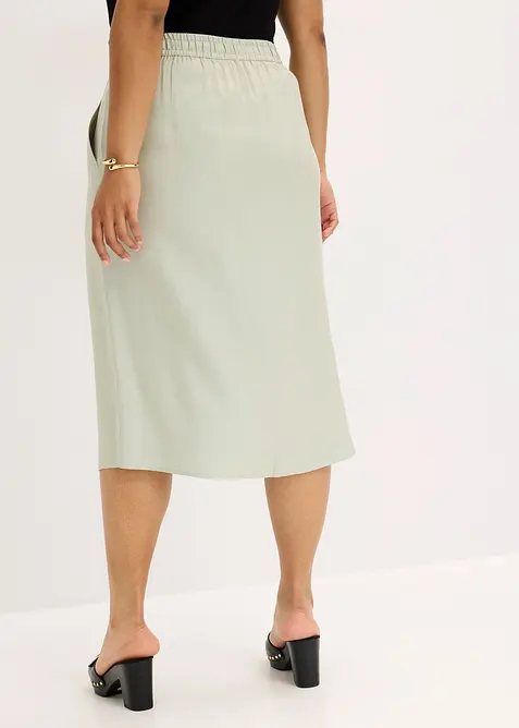 Midiskjørt i glinsende sateng, bonprix