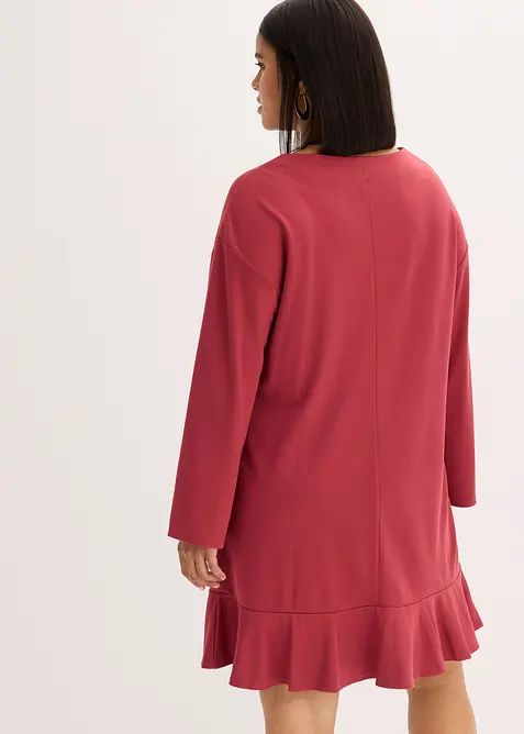 Kort kjole med volang av Punto di Roma-materiale, bonprix