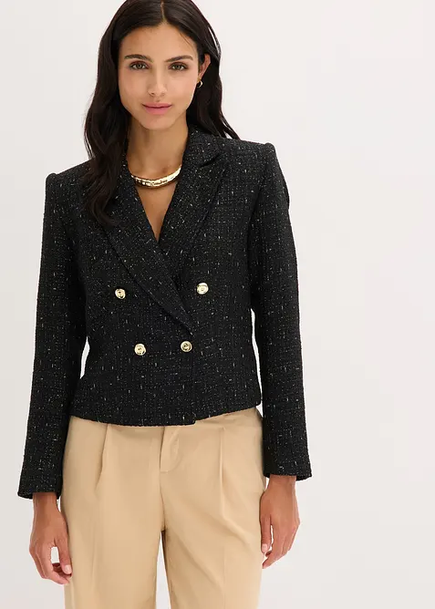 Kort blazer i myk bouclé, bonprix