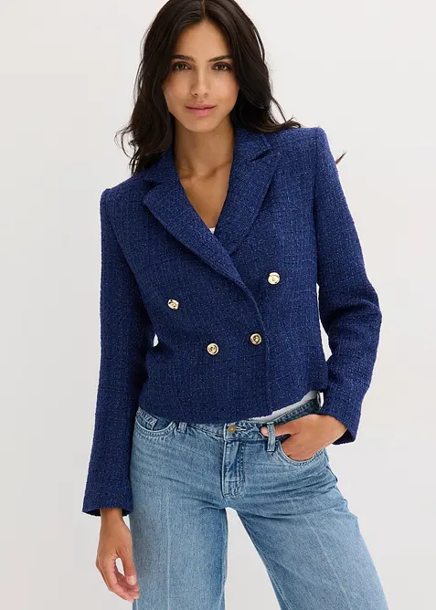 Kort blazer i myk bouclé, bonprix