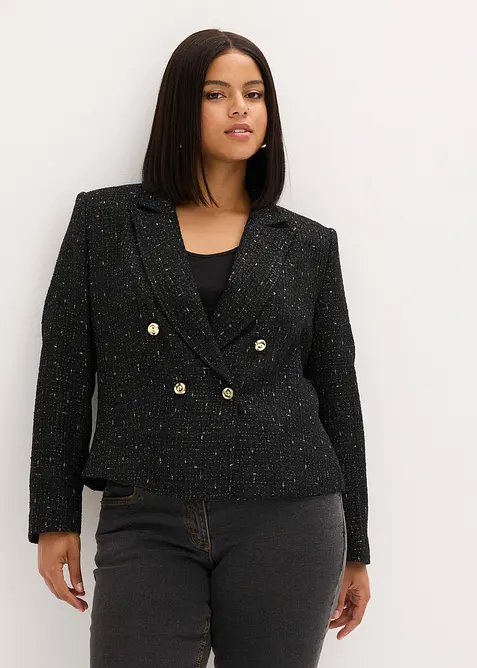 Kort blazer i myk bouclé, bonprix