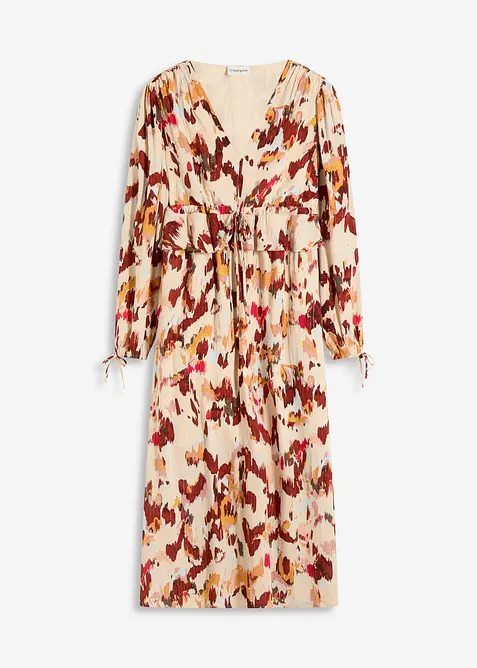 Midikjole med print med lurex, bonprix