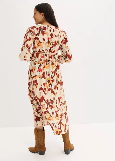 Midikjole med print med lurex, bonprix