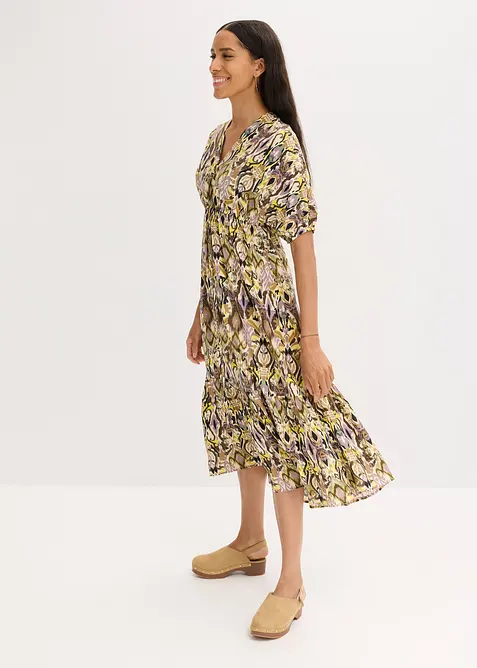 Midikjole i lett viskose, bonprix