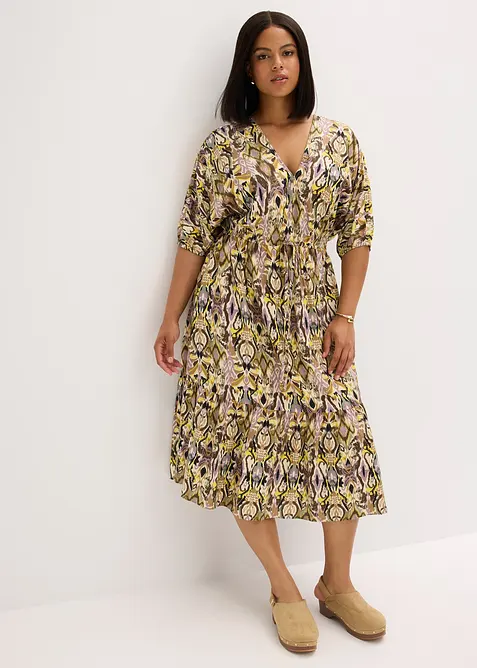 Midikjole i lett viskose, bonprix