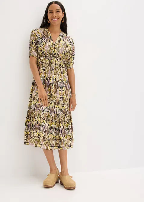 Midikjole i lett viskose, bonprix