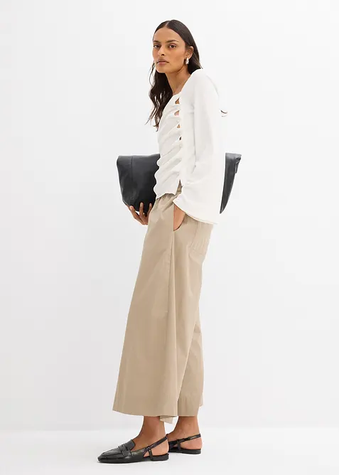 Langermet topp i ribbemateriale, bonprix