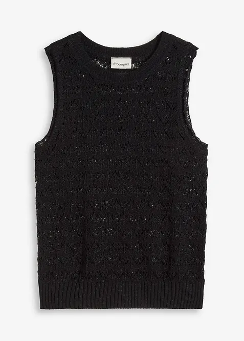 Topp med hullstrikk, bonprix