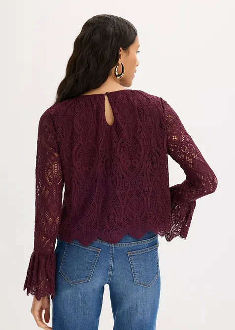 Bluse med volanger, bonprix