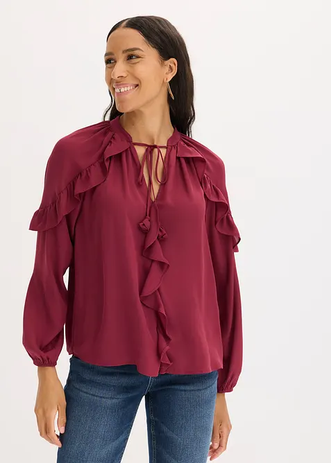 Blusetunika med volanger, bonprix