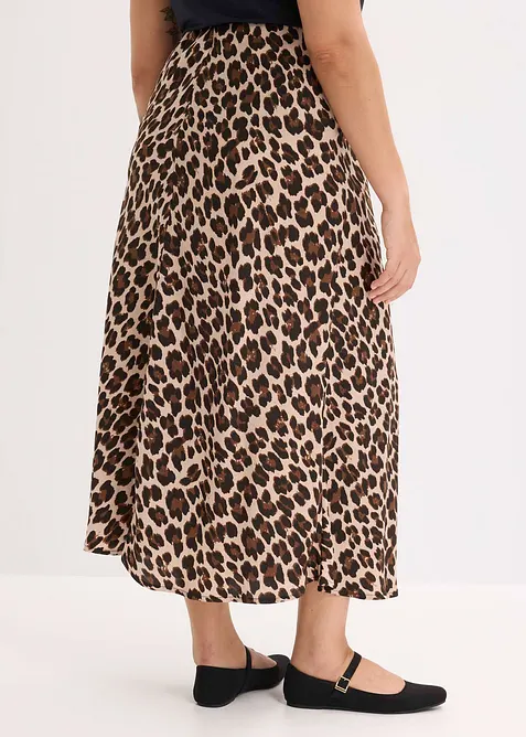 Midiskjørt av fint fallende sateng, bonprix