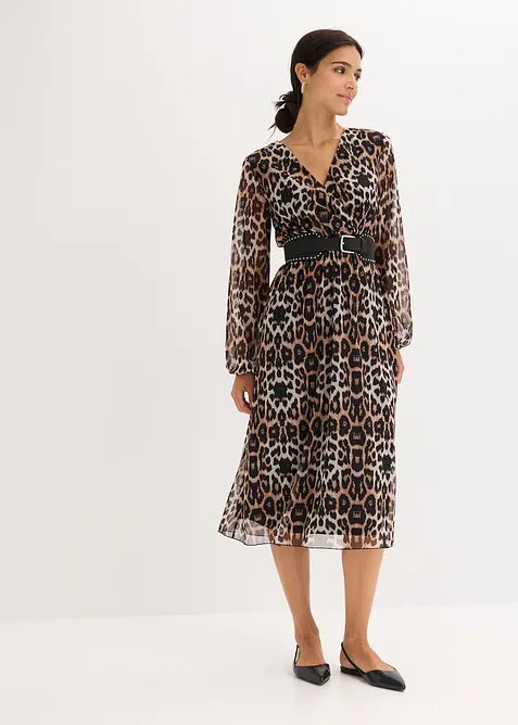 Midikjole av myk mesh, bonprix