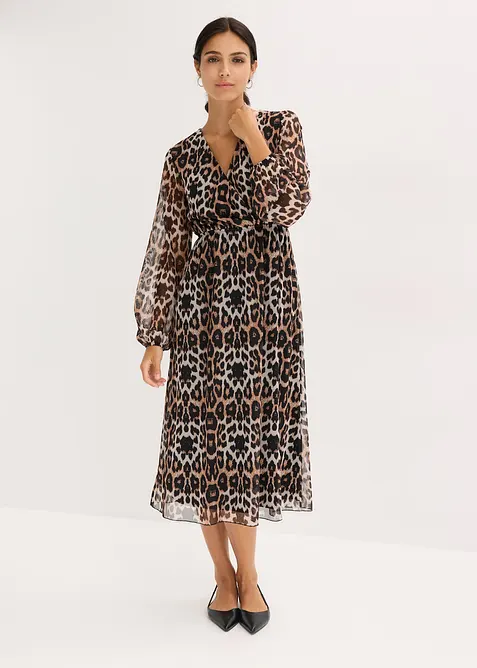 Midikjole av myk mesh, bonprix