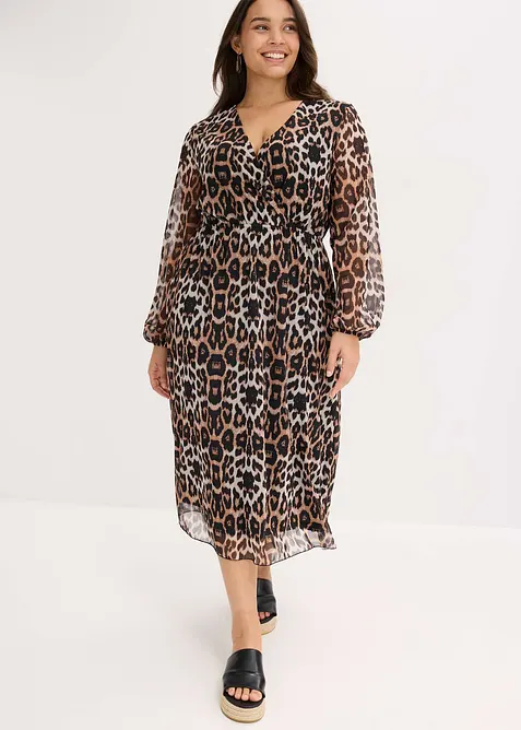 Midikjole av myk mesh, bonprix