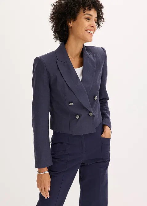 Kort blazer med markerte skuldre, bonprix