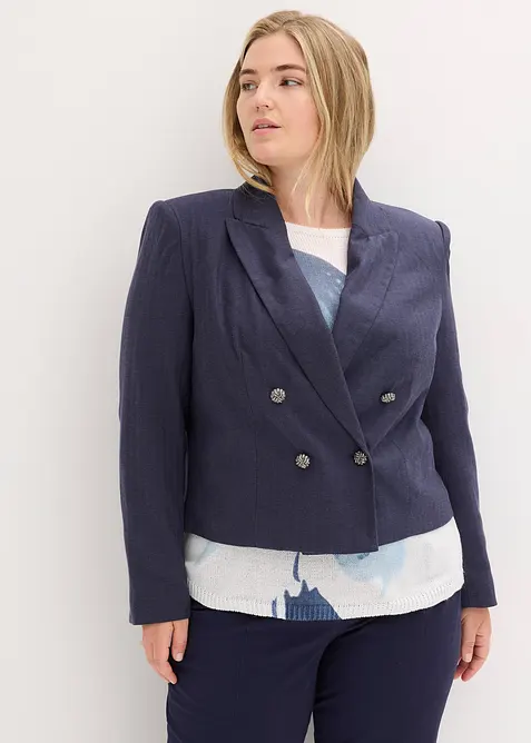 Kort blazer med markerte skuldre, bonprix