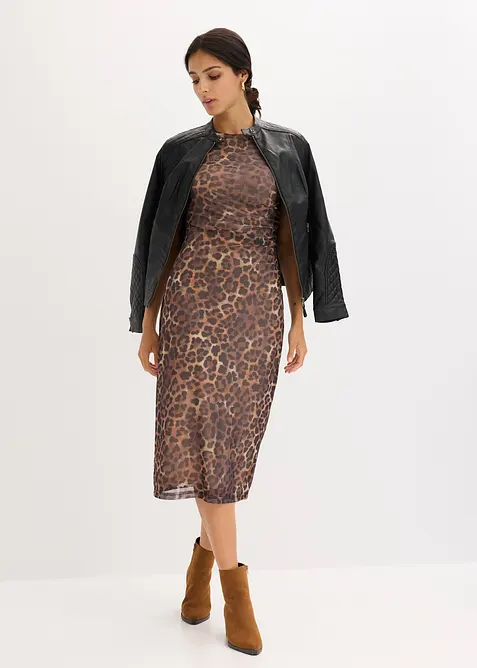 Midikjole av myk mesh, bonprix