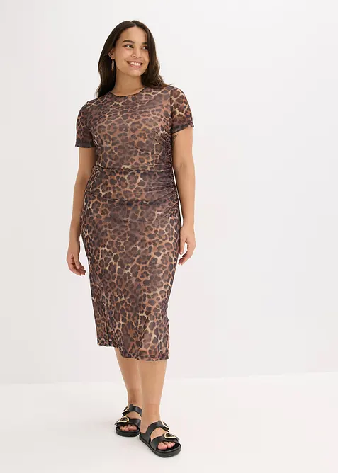 Midikjole av myk mesh, bonprix