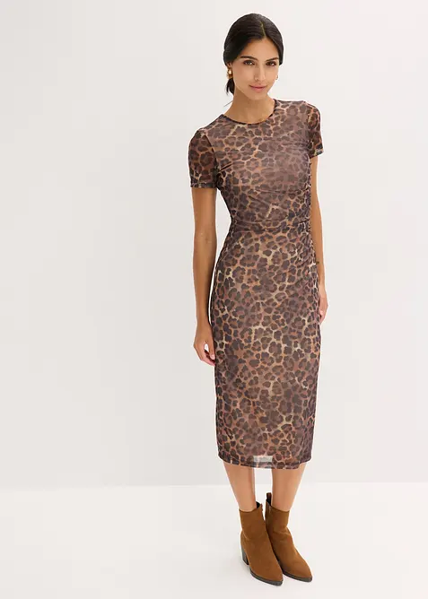 Midikjole av myk mesh, bonprix