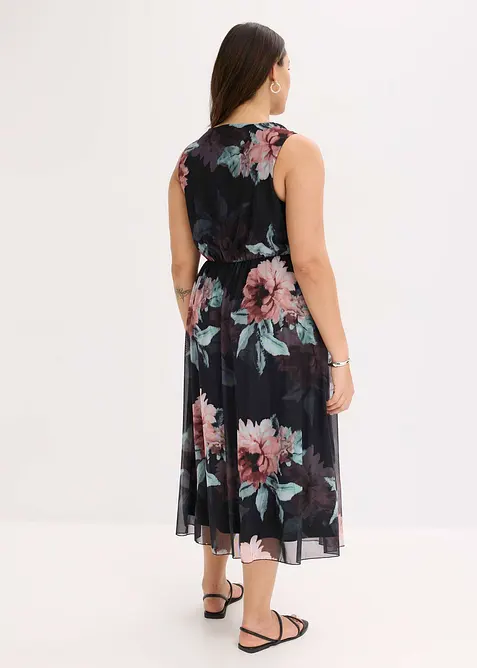 Midikjole i myk mesh, bonprix