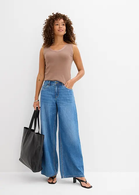 Wide-Leg-jeans Mid Waist, bonprix