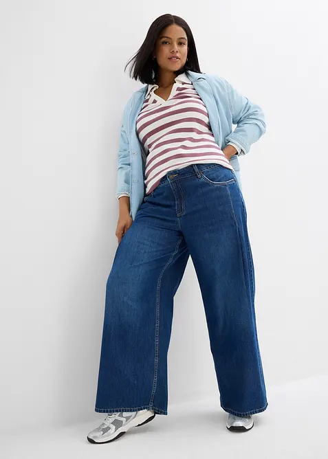 Wide-Leg-jeans Mid Waist, bonprix