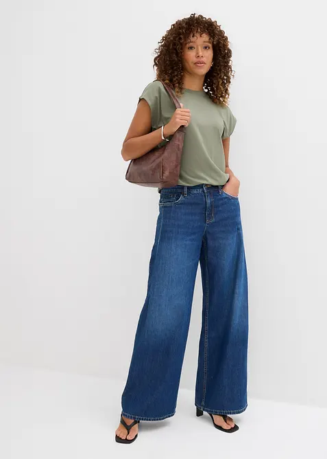Wide-Leg-jeans Mid Waist, bonprix