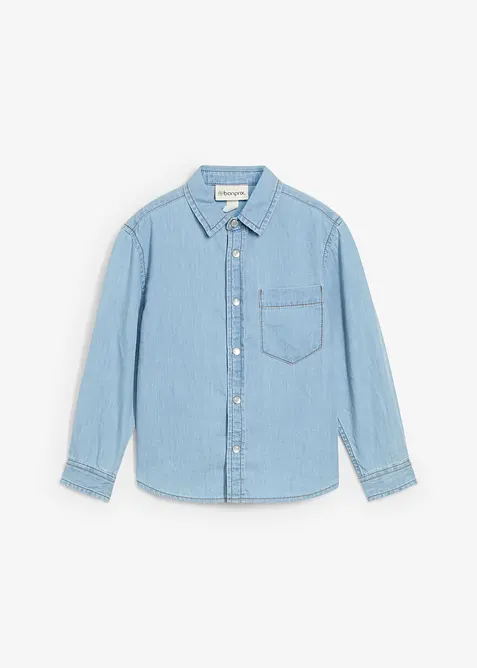 Jeansskjorte i ren økologisk bomull, bonprix