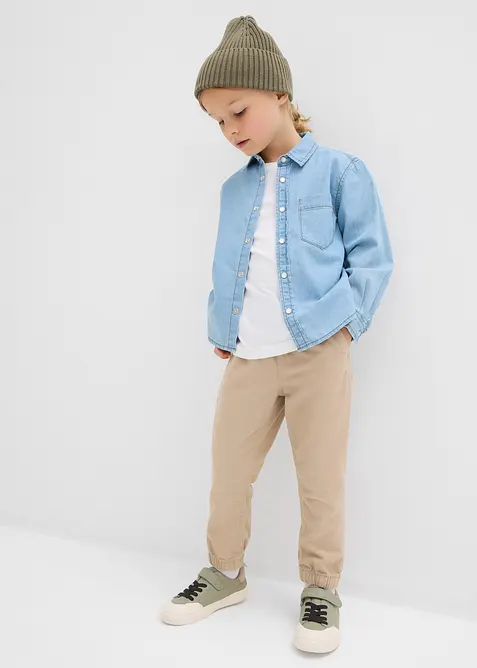 Jeansskjorte i ren økologisk bomull, bonprix