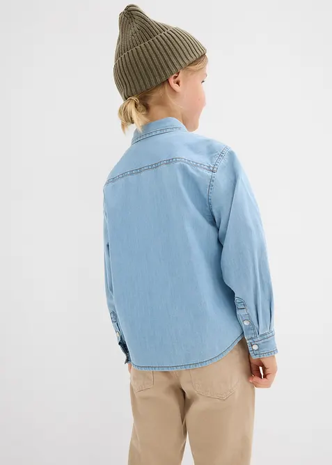 Jeansskjorte i ren økologisk bomull, bonprix