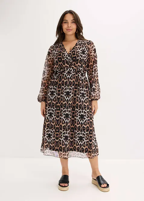 Midikjole av myk mesh, bonprix