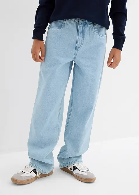 Loose Fit-pull on-jeans med komfortlinning, Straight, bonprix