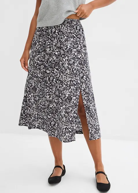 Midiskjørt av viskose, bonprix