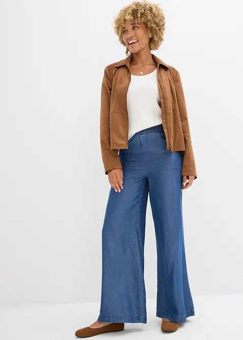 Bukse i vid modell og lett lyocell, bonprix