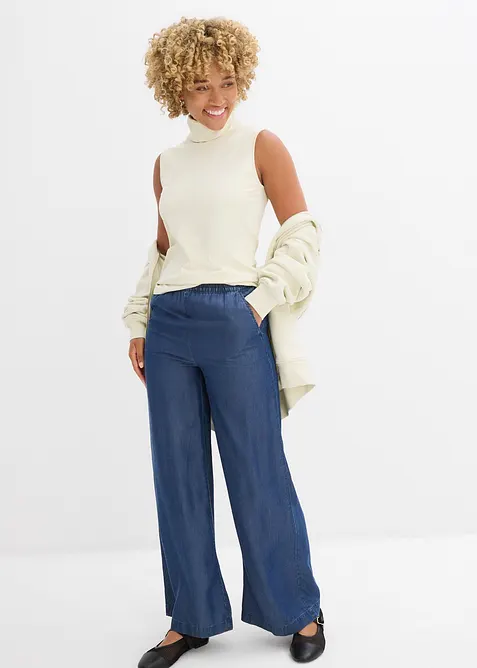 Bukse i vid modell og lett lyocell, bonprix